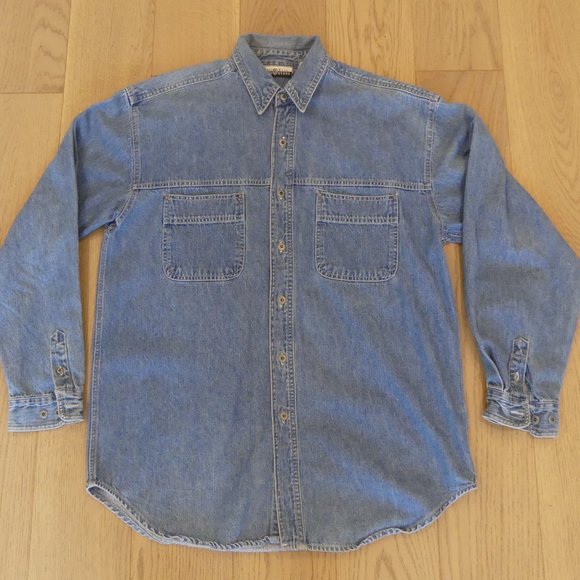 Merrie Melodies Vintage 1990's Warner Bros Studio Store Denim Button Down Shirt - Picture 2 of 4